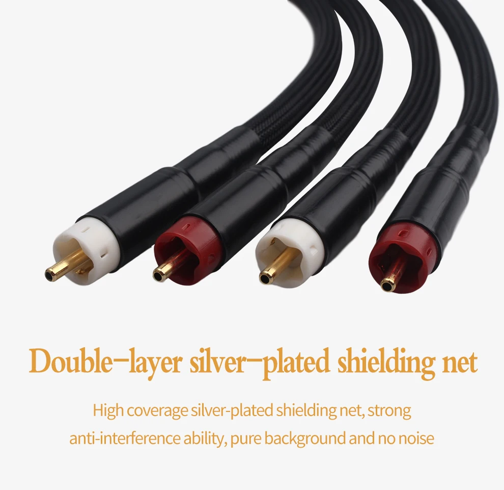 

Premium Solid Silver RCA Interconnect Cable for Audiophile-Grade DAC & Amplifier Systems