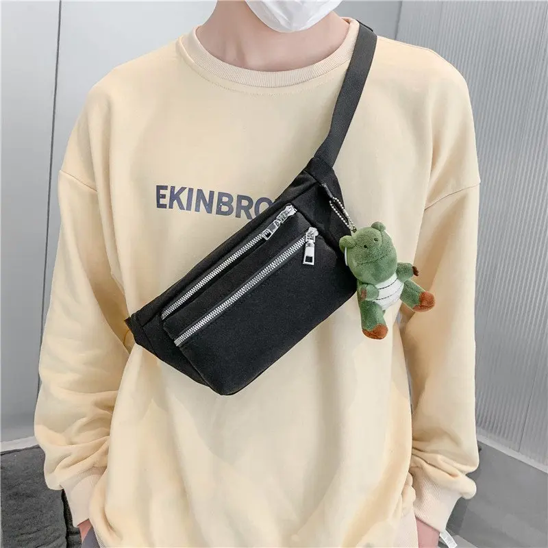 

Waterproof Sports Chest Bag Casual Travel Waist Bags Unisex Fanny Pack Nylon Zipper Crossbody Pouch Men Phone Pouch Belt Purse