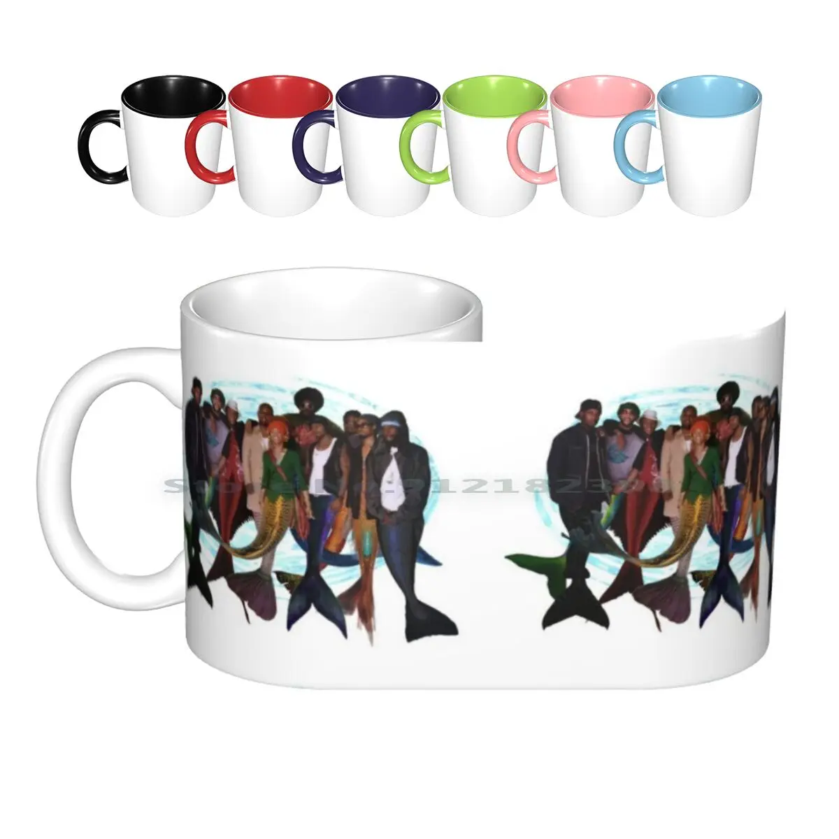 Soulquarians Ceramic Mugs Coffee Cups Milk Tea Mug Soulquarians R B Soul Music Mermaids Ocean Mermen Neo Soul Mermaid Hip Hop