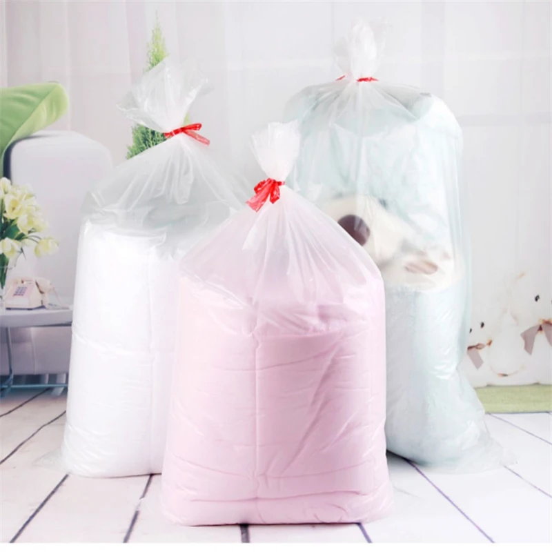 Eco-friendly 5/10Pcs transparent plastic packaging large clothing pe flat pocket moving bag storage plush doll quilt dust bag