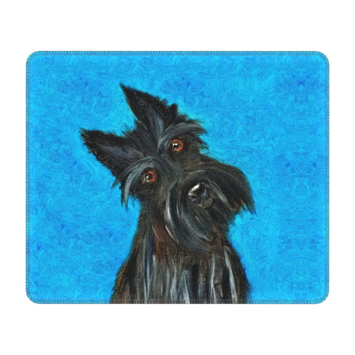 Happy Scottie Dog Mouse Pad Custom Non-Slip Rubber Base Gamer Mousepad Accessories Scottish Terrier Desktop Computer Pad Mat