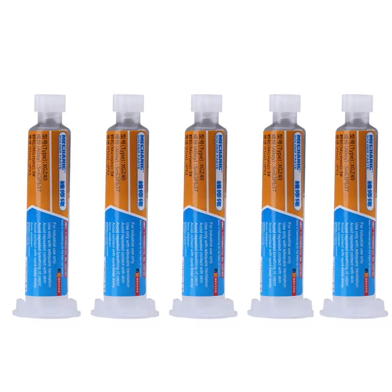 

5Pcs/lot MECHANIC XG-Z40 Sn63/Pb37 25-45um Melting point 183 tin solder paste cream Flux Paste flux soldering bga rework