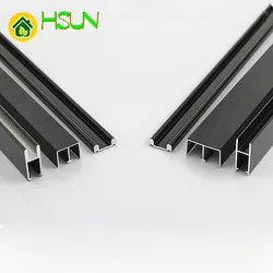 Black 5-6mm glass rail guide sliding door accessories showcase sliding door rail bread cabinet slot mute