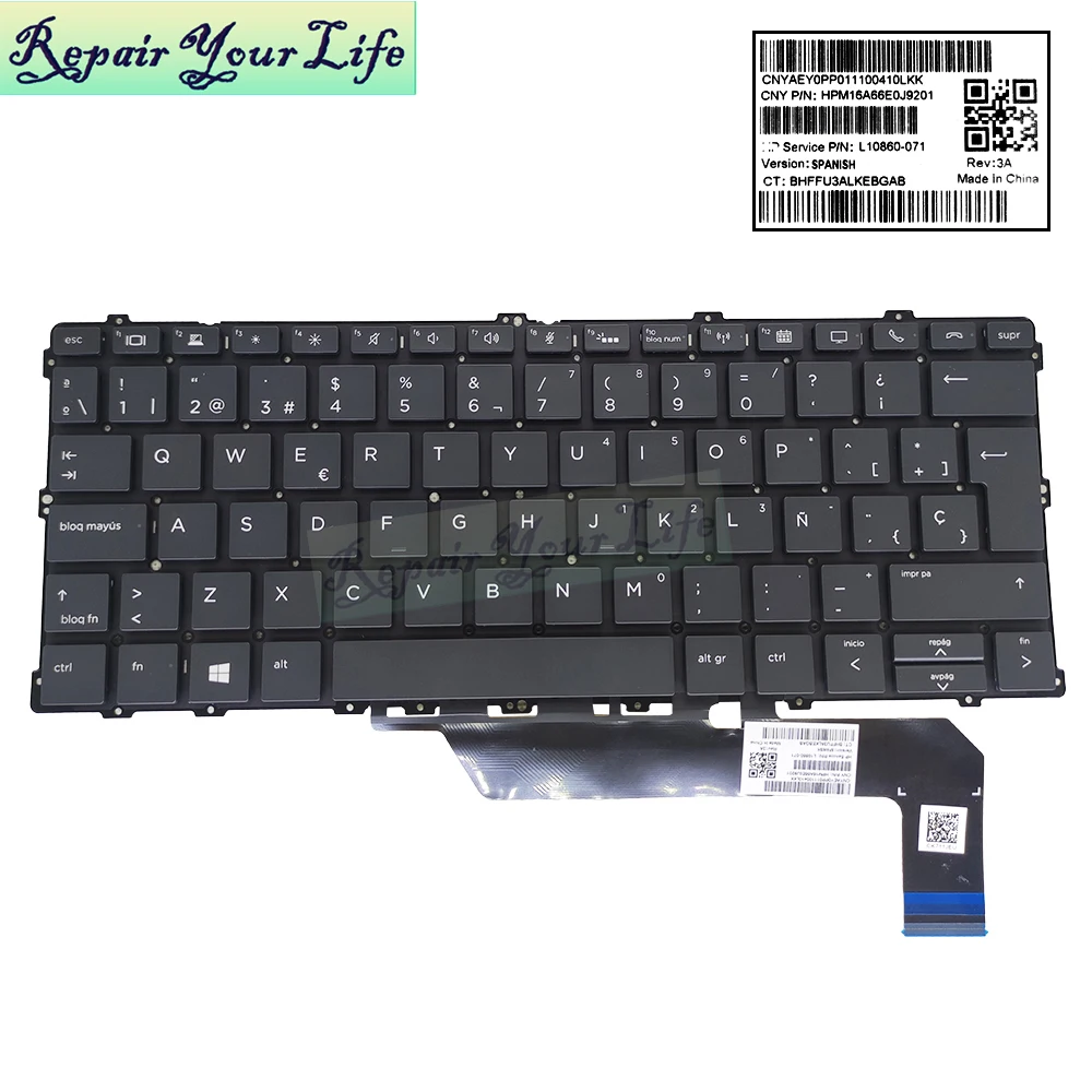 

Spanish Backlit Keyboard for HP EliteBook X360 1030 G3 1030 G2 L10860-071 SP LA Latin American Laptop Keyboards Light Backlight