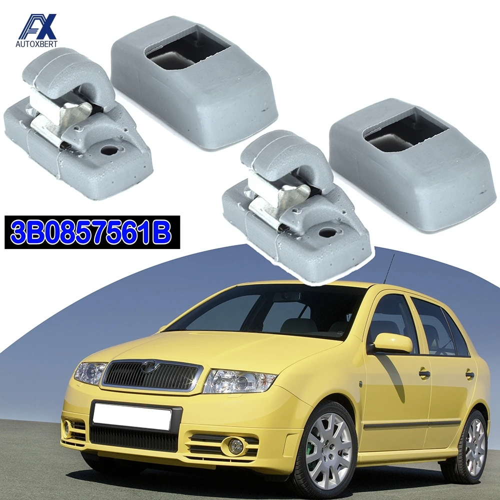 2pcs For SKODA Fabia 6Y Octavia A4 A5 1U 1Z Superb B5 3U 3B0857561B 3B0857563 Grey Front Sun Visor sunvisor Hook Clips Bracket