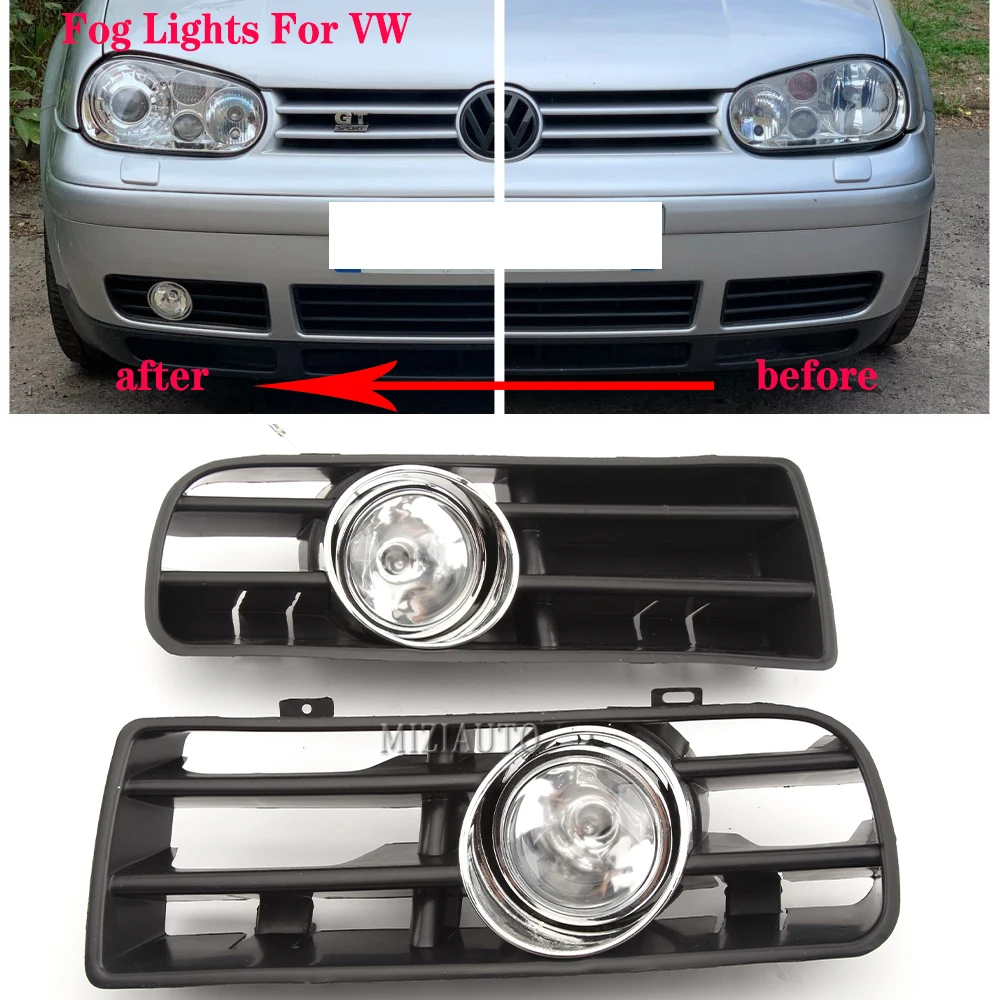 Fog lights Assembly For Volkswagen Golf 4 For VW GTI MK4 1998 1999 2000 2001 2002-2004 Headlights Halogen Fog Lamp Accessories