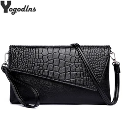 Women Flap Messenger Bags Crocodile pattern Design Shoulder Bags PU Leather Lady Fashion Handbags Vintage Crossbody Bag