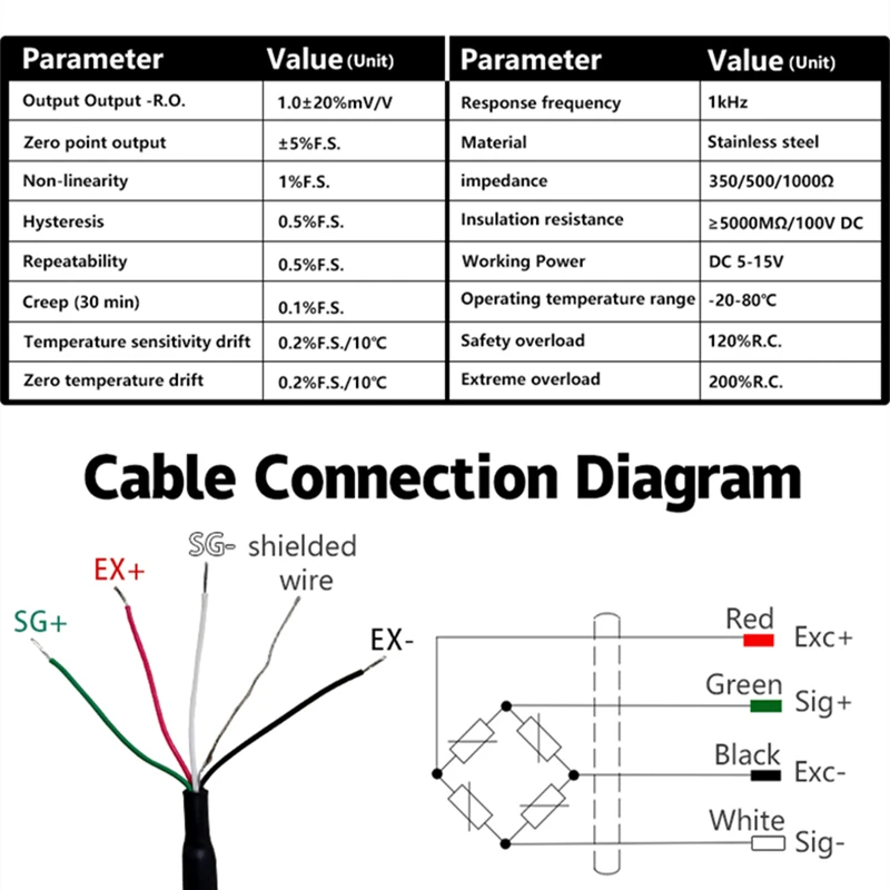 Small Size Flat Force Sensor Mini Transducer Stress Tension Measuring 10/20/100/200/500KG Thread rod Membrane Box Pressure Pull