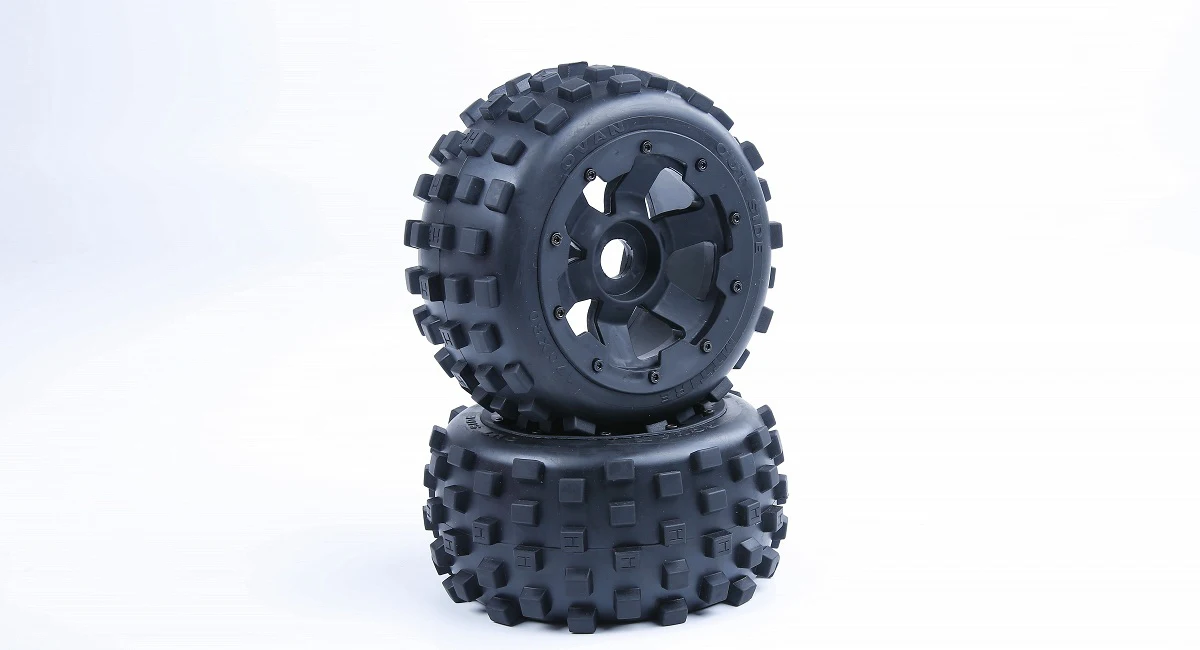 Knobby Rear Tyres with Inside Cloth and Upgrade Waterproof Insert Foam Fit for 1/5 HPI ROVAN ROFUN KM GTB TS BAJA 5B