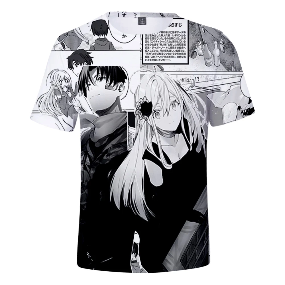 2021 New Loose Anime 86- Eighty Six 3D Print T-Shirt Men/Women Short Sleeve Fashion casual T Shirt Clothes