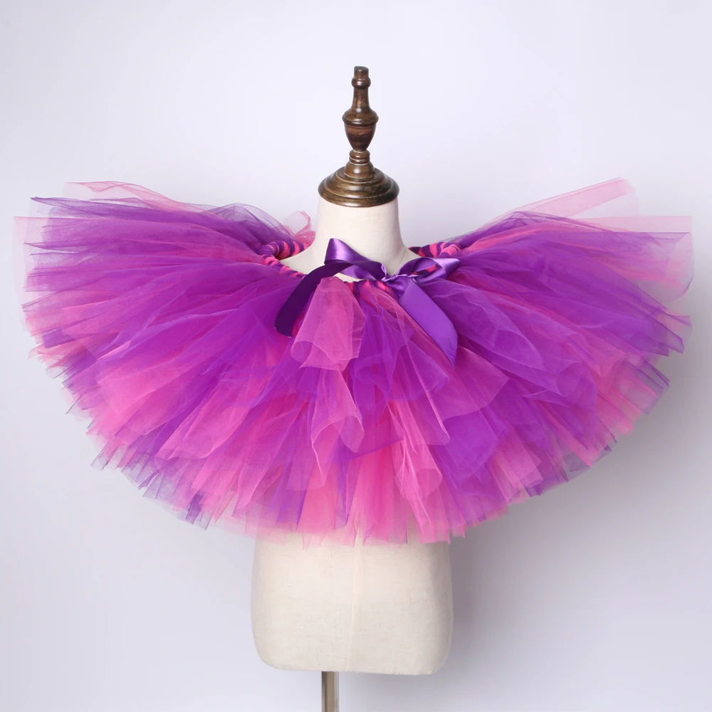 Pink & Purple Girls Tutu Skirt Handmade Fluffy Tulle Children Skirts Girls Kids Party Dance Ballet Pettiskirt Birthday Baby Tutu