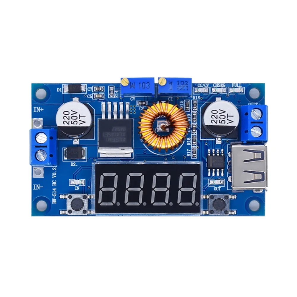 DC-DC 5A Digital LED Drive Lithum Battery Charger Module CC/CV USB Step Down Buck Converter With Voltmeter Ammeter