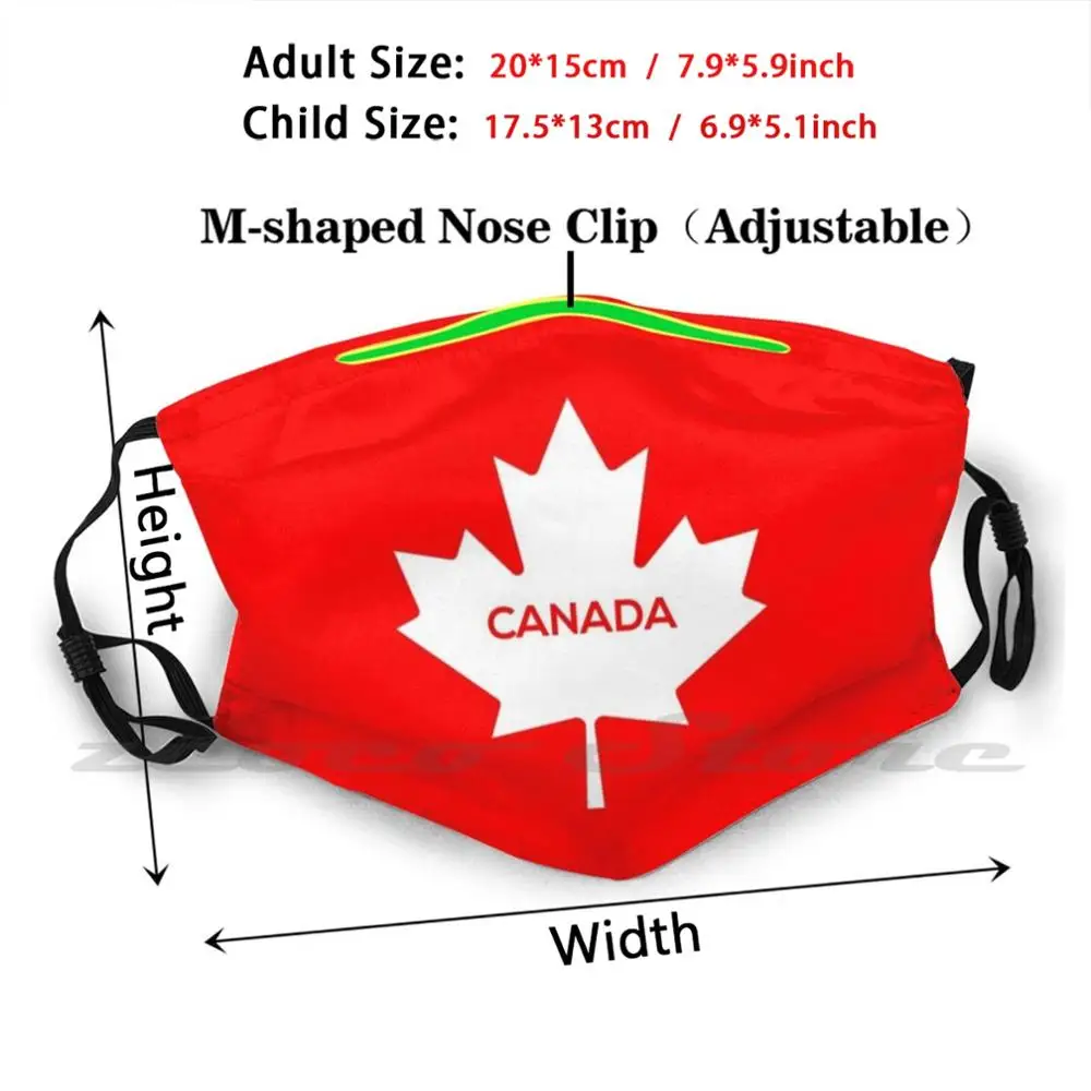 Canadian Maple Leaf Mask Adult Child Washable Pm2.5 Filter Logo Creativity Canada Mountain Nature Toronto Canadian Travel