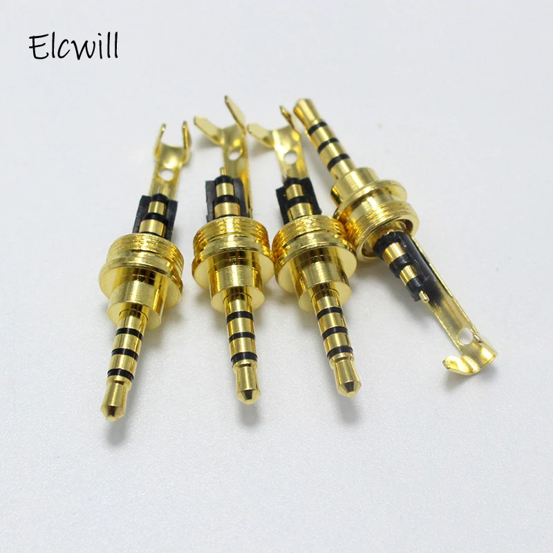 2.5mm jack 3 pólo 4 adaptador conector macho para diy fone de ouvido estéreo fone de ouvido/reparação fone de ouvido alto-falante com metal escudo