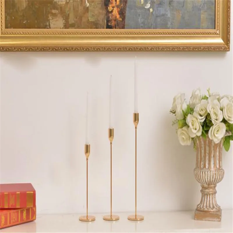 Image 4: Bougeoirs en métal de style européen 3 pièces/lot, porte-bougies
