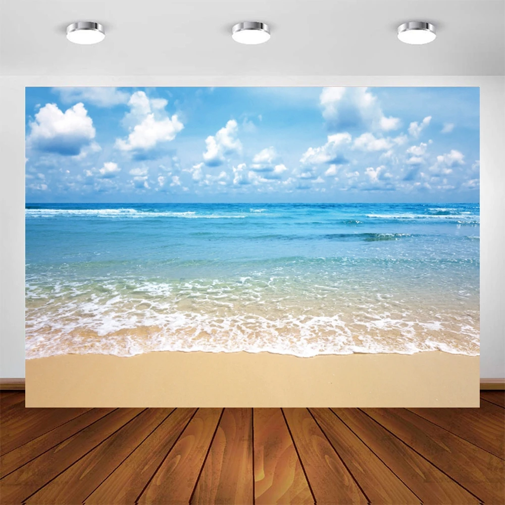 Haiwii-ビーチ写真の背景,スカイオーシャンの写真ブース,結婚式のパーティーの誕生日の背景,バナー,ケーキテーブル