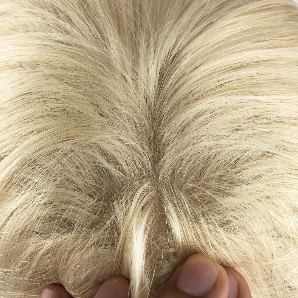5x5 Silk Base Closure Wigs Light Blonde Human Hair Wig Straight Virgin European Remy Silk Top Lace Wig with Baby Hair #613