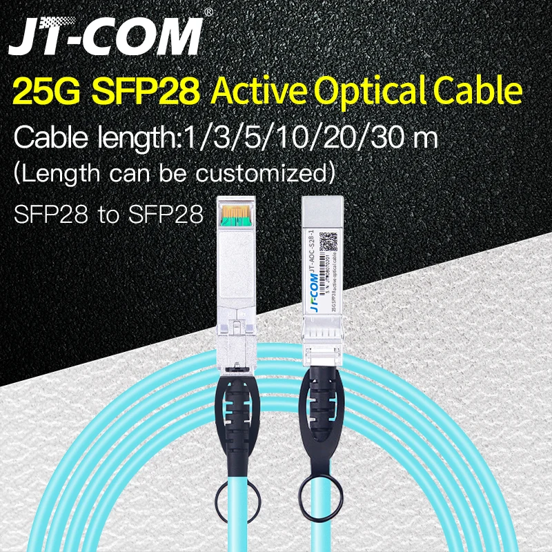 

25G SFP28 to SFP28 AOC Fiber Cable 1m 3m 5m 10m 20m 30m SFP Module OM3 Active Optical Cable Support custom length