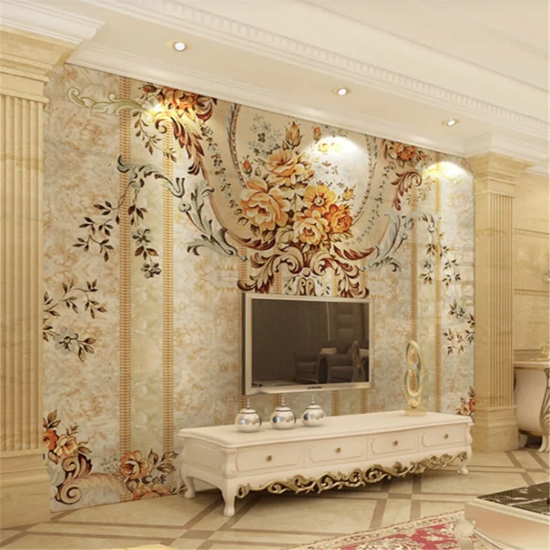 beibehang Custom wallpaper 3d mural flower before the moon under the color carving art TV background wall paper papel de parede