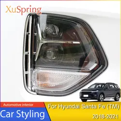 Headlight Air Inlet Decorative Frame Sequined Bumper Spoiler   Strip For Hyundai Santa Fe MK4 TM 2018 2019 2020 2021