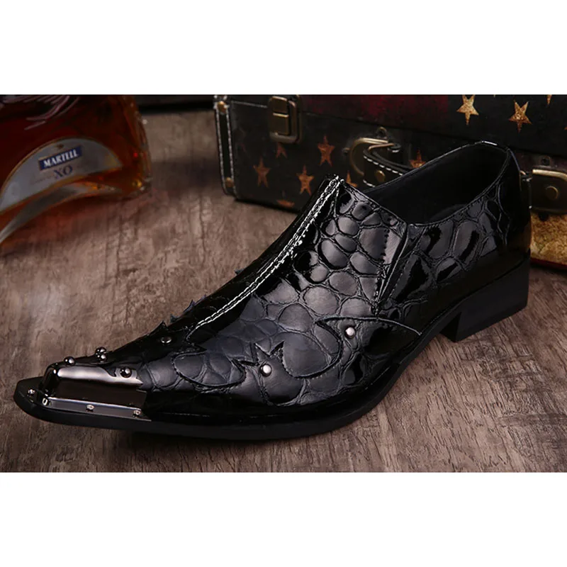 

Batzuzhi Handmade Men's Shoes Japanese Style Luxury Leather Dress Shoes Men Pointed Iron Toe Black Leather Business Shoes Men