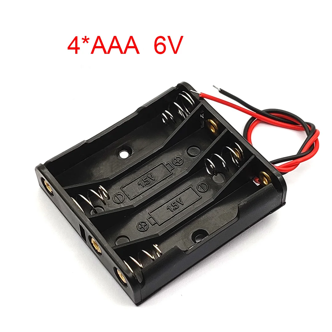 AAA Battery Box AAA Case AAA Battery Holder 4AA box With Cable For 4 x AAA Batteries For Soldering Connecting 4x1.5V