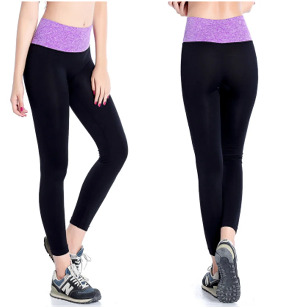 Slim Women Stretch  Pants, outdoor fast-dry tight sports running seamless spell-color fitness pants  D9003