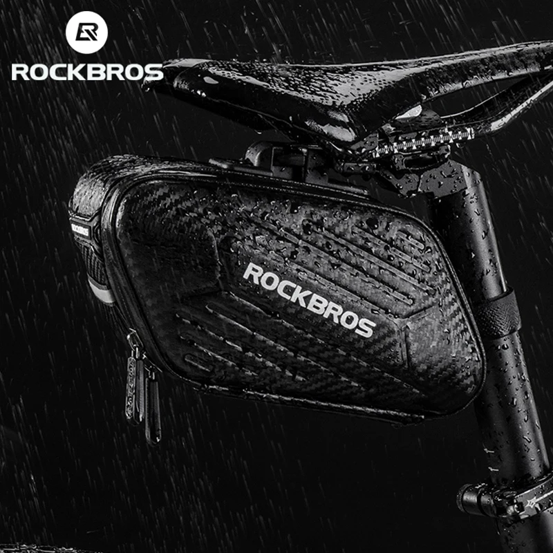 ROCKBROS MTB Bicycle Saddle Bag Shell Rainproof Reflective Shockproof Cycling Bike Tube Rear Tail Seatpost Bag Bike Accessories