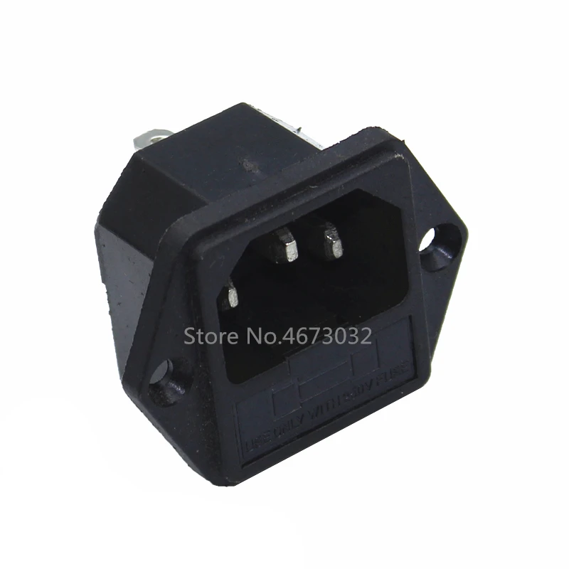 1pcs 250VAC 3 Pin iec320 C14 inlet connector plug power socket with red lamp rocker switch 10A fuse holder socket male connector