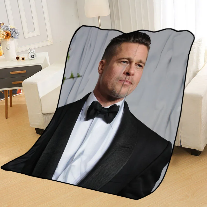 Custom Brad Pitt Blankets for beds throw blanket soft blanket summer blanket anime blanket travel blanket Big Size 145X200cm