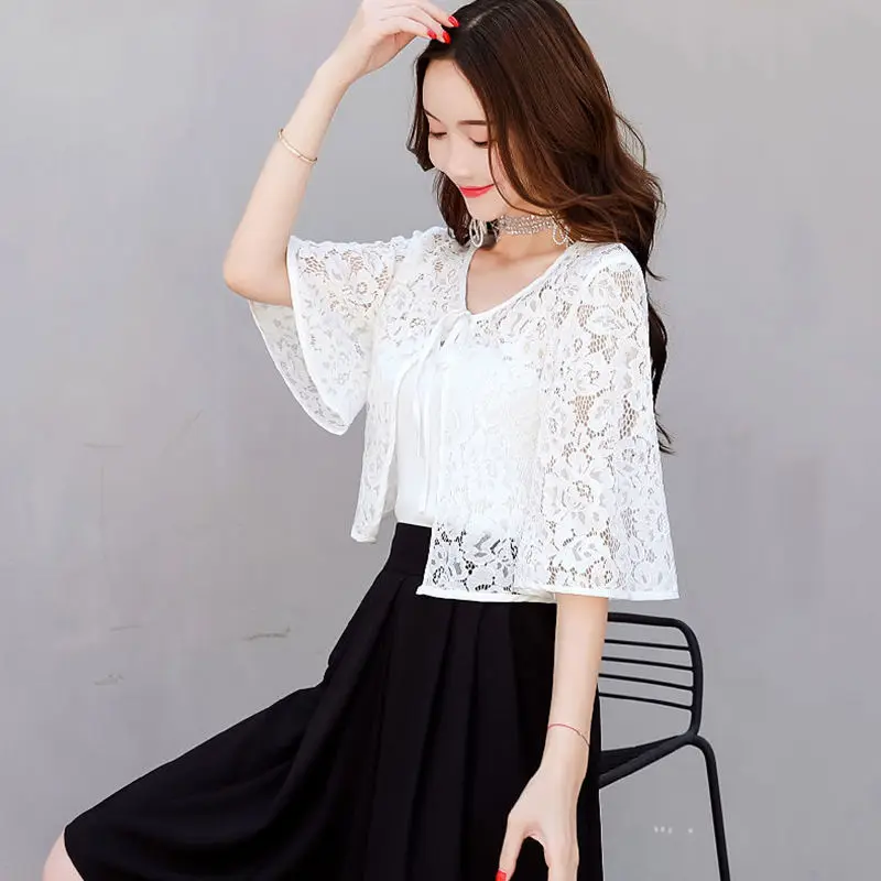 White Black Pink Lace Sunscreen Bolero Wedding Shrugs For Women Bridal Jacket Elegant Party Cape Dress Summer Top Shawls Wraps