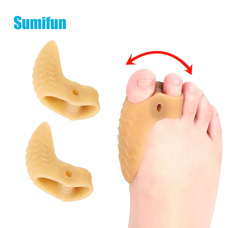 2pcs/1Pair Silicone Gel Foot Big Toes Separator Two Hole Thumb Valgus Protector Bunion adjuster Hallux Valgus Guard Feet Care