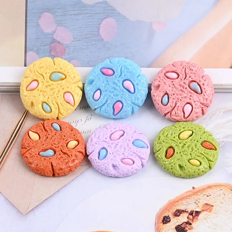 10PCS Imitation Food Cookie Flat Back Planar Resin DIY Craft Supplies Kid Gift Toy Phone Shell Decor Patch Ornament Materials