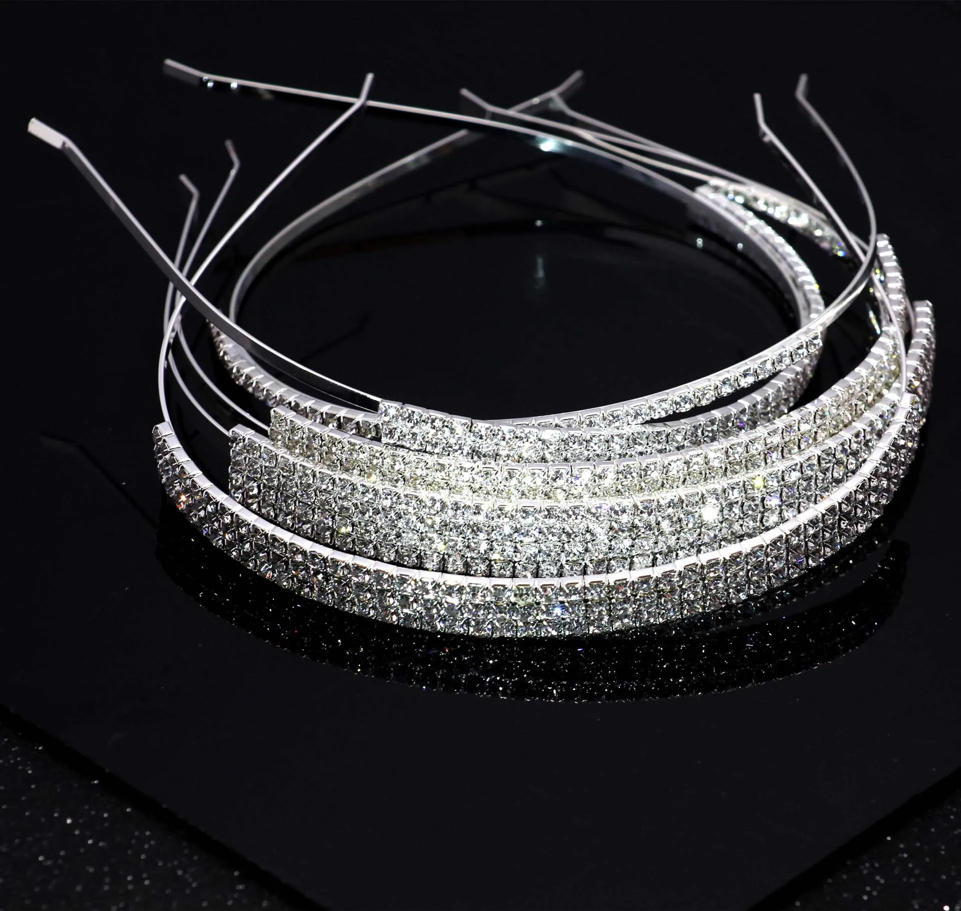 TREAZY Silver Color Full Rhinestone Crystal Hairbands for Women Girls Headband Wedding Prom Tiara Bridal Hair Accessories