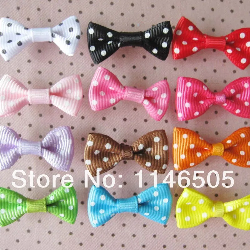 50pcs Fashion Dot Ribbon Bowknot Butterfly Tie DIY Craft Accessories Scrapbooking Products 30mm*15mm