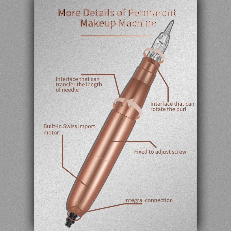 Машинка для перманентного макияжа, импортная швейцарская машинка для перманентного тату, подводки для губ, микроблейдинга, бровей