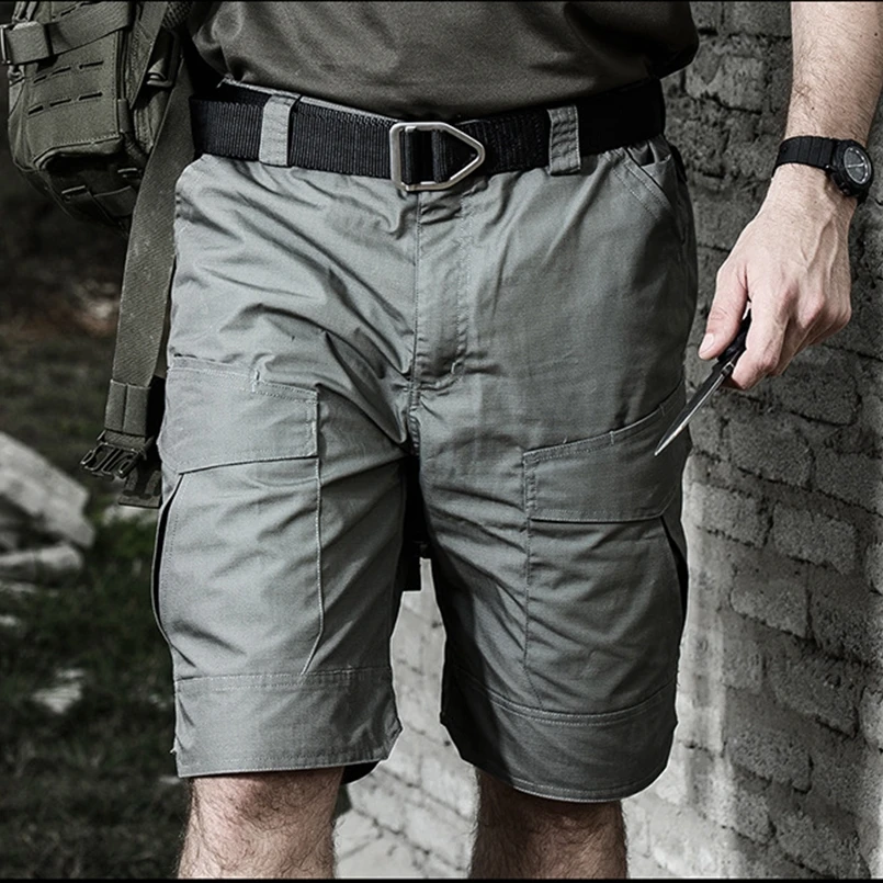 Summer Shorts Tactical Multi-pocket Hiking Cargo Shorts Men\'s Outdoor Sports Travel Camping Fishing Waterproof Shorts