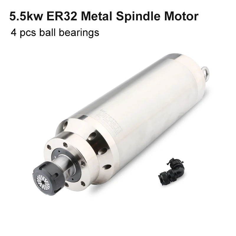 

CNC Spindle Motor 5.5kw Water-Cooled Spindle ER32 D=125mm Constant Torque 4PC Ceramic Ball Bearing For CNC Router Metal Milling