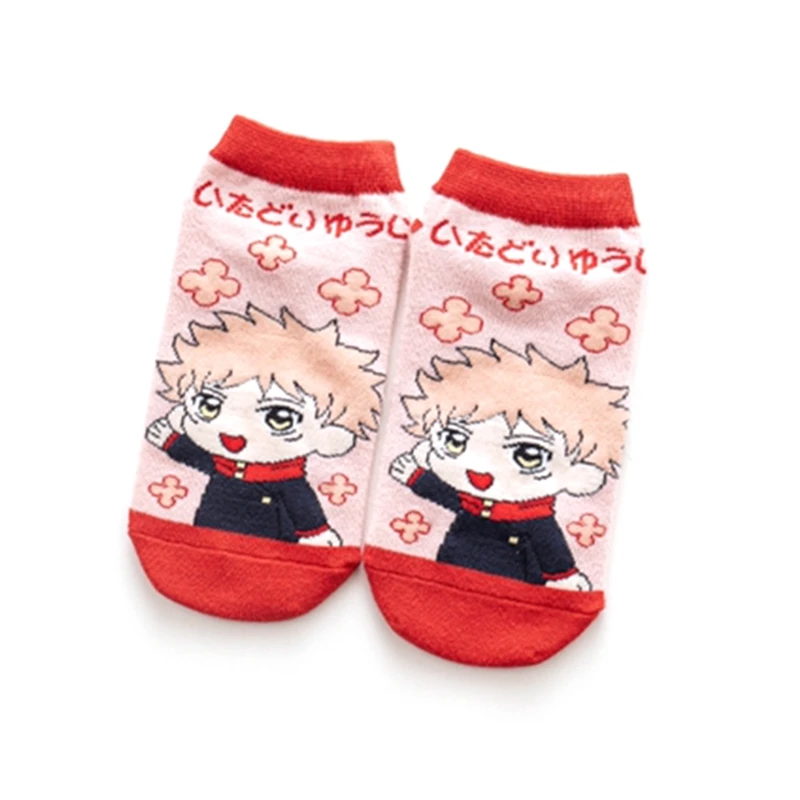 Halloween Short Socks Anime Jujutsu Kaisen Cosplay Cotton Sock Kawaii Character Crew Socks Boat Socks