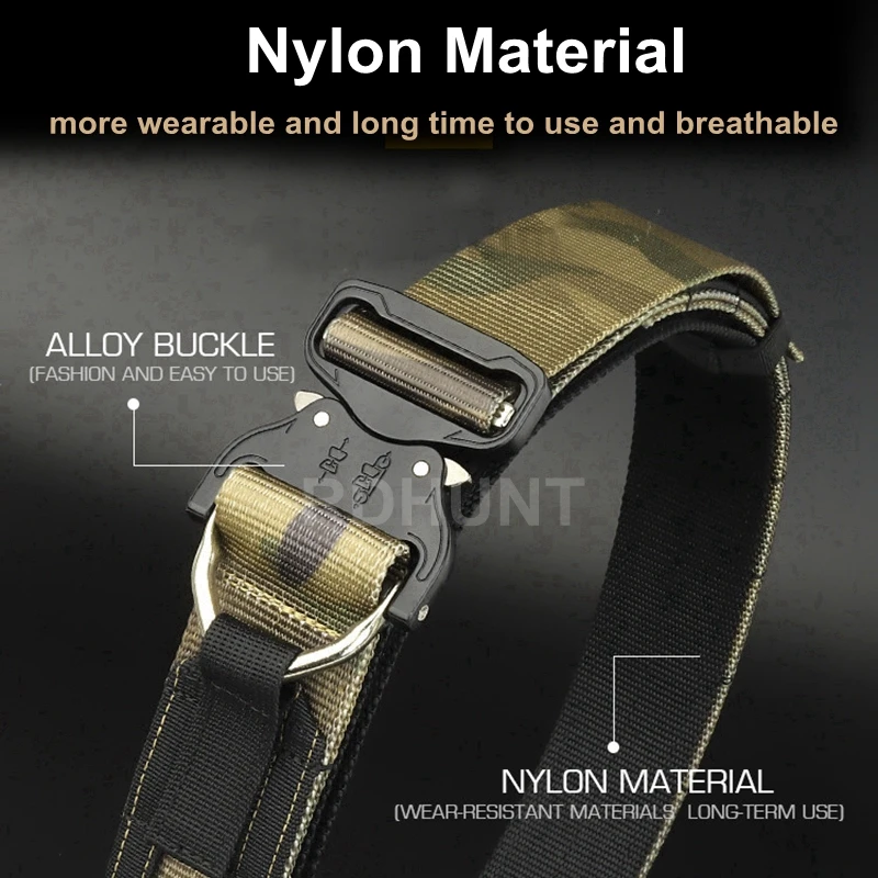 4.5CM Airsoft Tactical Belt Hunting Quick Release Alloy Nylon Belt Length 121cm Fashion Men Waistband Outdoor Hunting