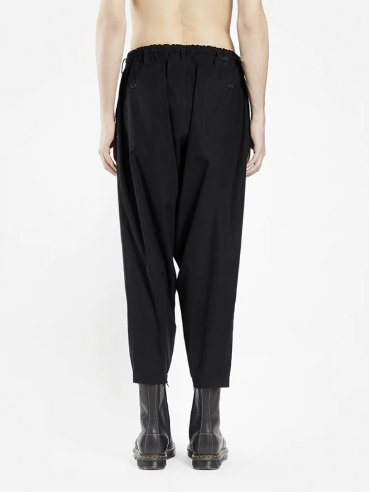 Men Harlan Pants Casual Pants Small Foot Pants Spring And Autumn New Black Elastic Waist Hip Hop Large Size Personality Pants