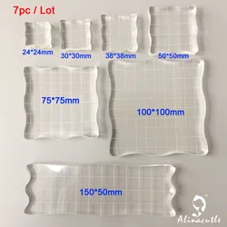 7pc Multi-size Stamps Acrylic Pad Block Accessories Clear Transpant Stamps Decor DIY Scrapbook Stamping Stickers Acrylic Sheets