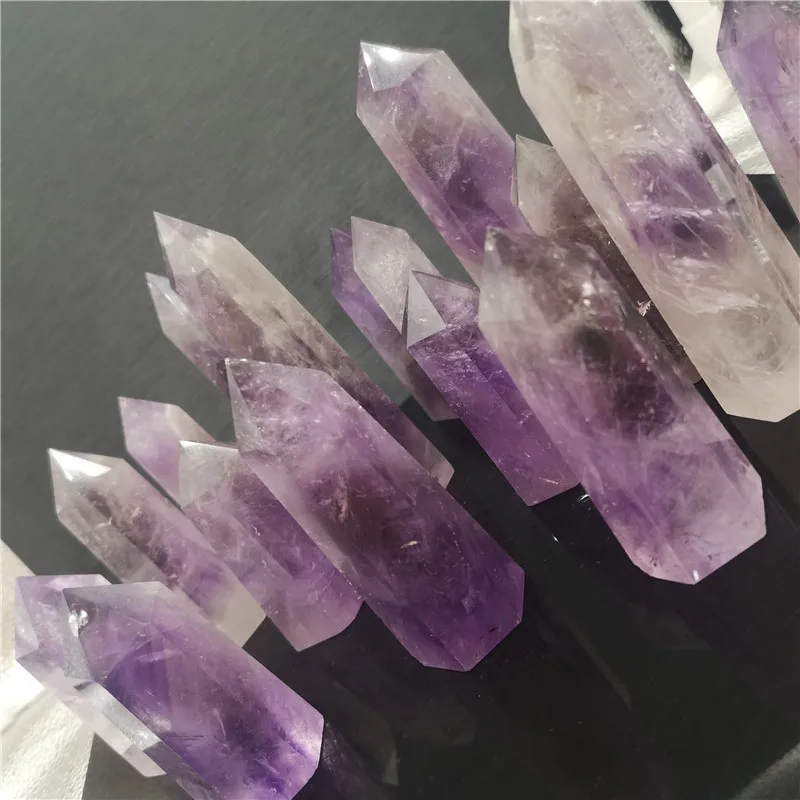 1PC Natural Amethyst Quartz Cluster Crystal Wand Point Specimen Lucky Healing Natural Stones and Crystals Healing Crystals Wicca
