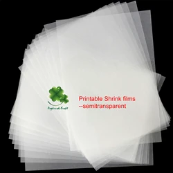 20pcs Semitransparent printable heat shrink paper clear plastic shrink sheets