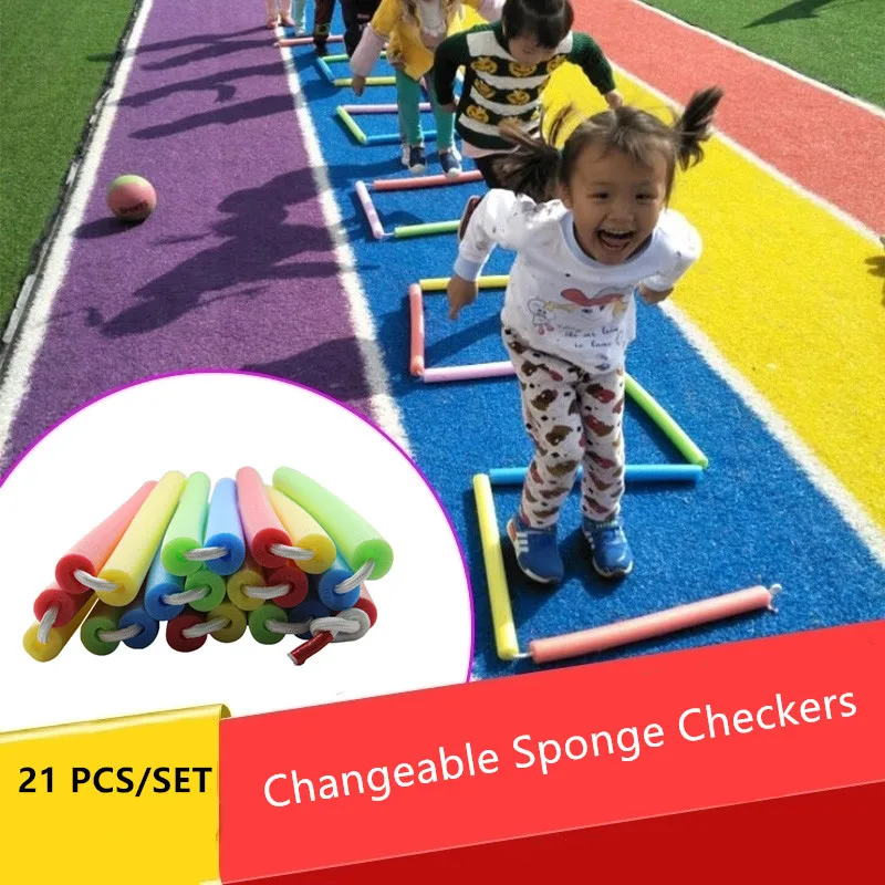 Portable Hopscotch Outdoor Games Safety EVA Sticks Kids Sensory Toys Kindergarten Sports Changeable Obstacle Race Jump