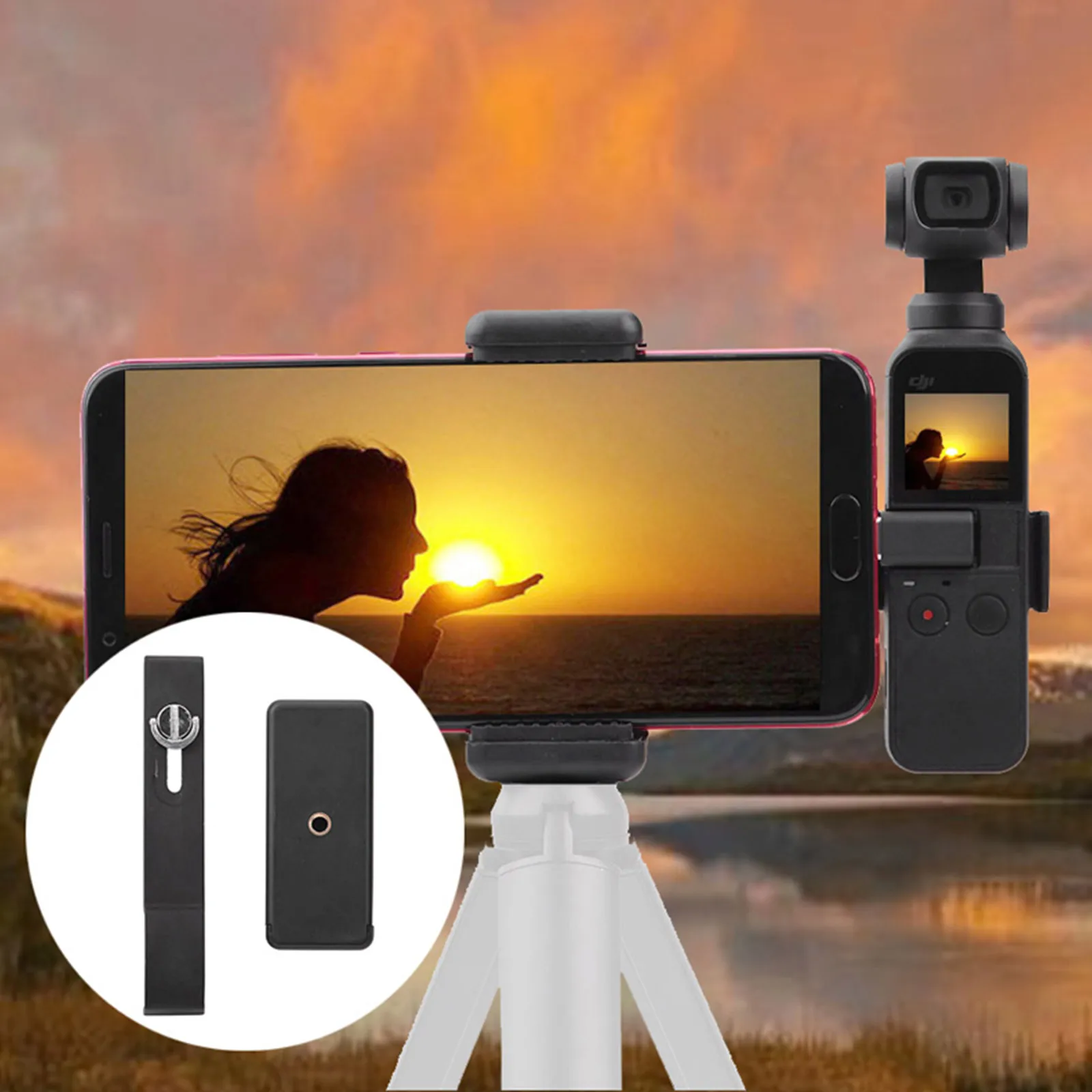 SUNNYLIFE Multifunctional Expansion Adapter Module for DJI OSMO POCKET 2 Quick-release Adapter Handheld Gimbal Camera Accessorie