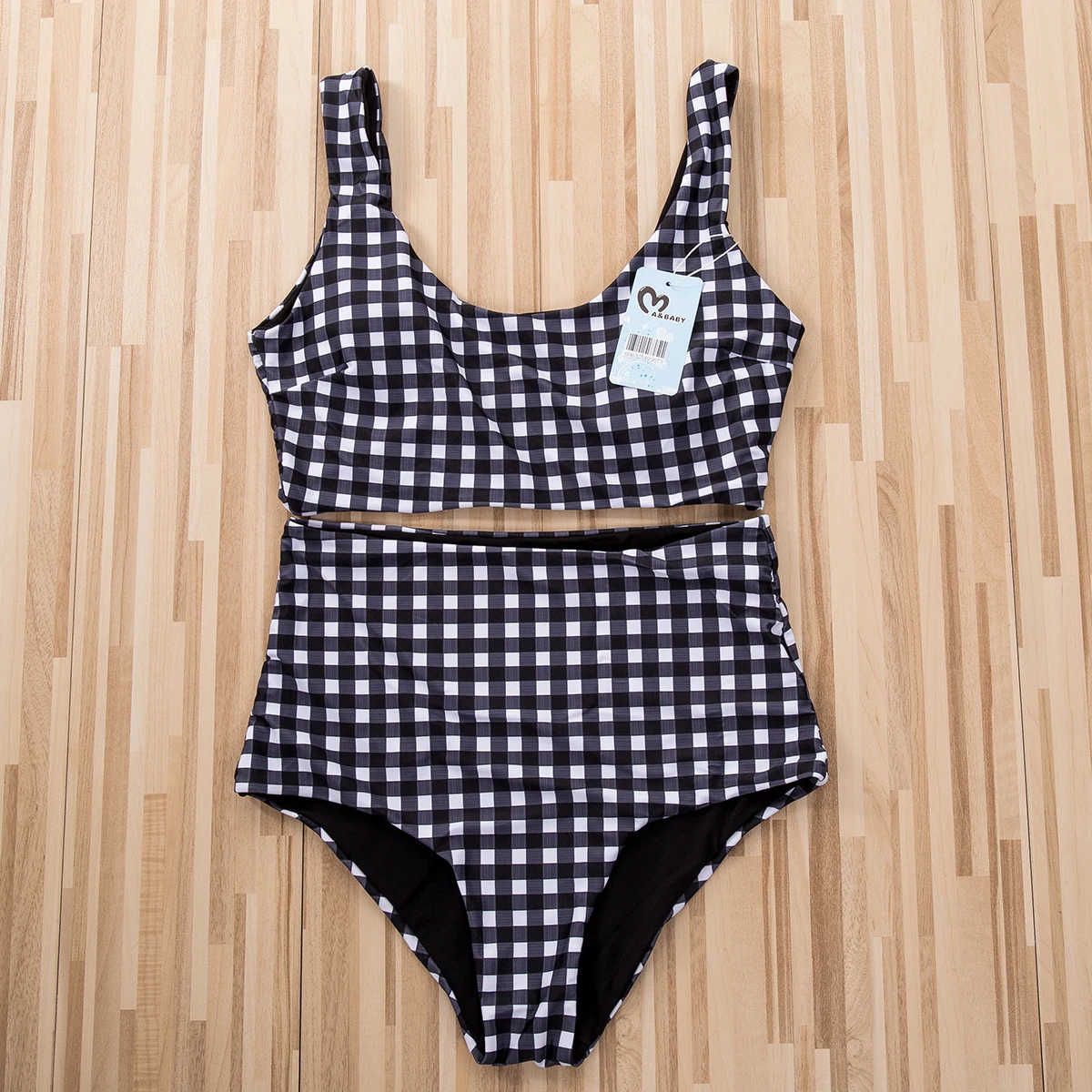 Newest Arrival Women Plaid Swimwear Two-Piece Split Bathing Suit Bandage Swimwear Summer Holiday Beachwear Bather