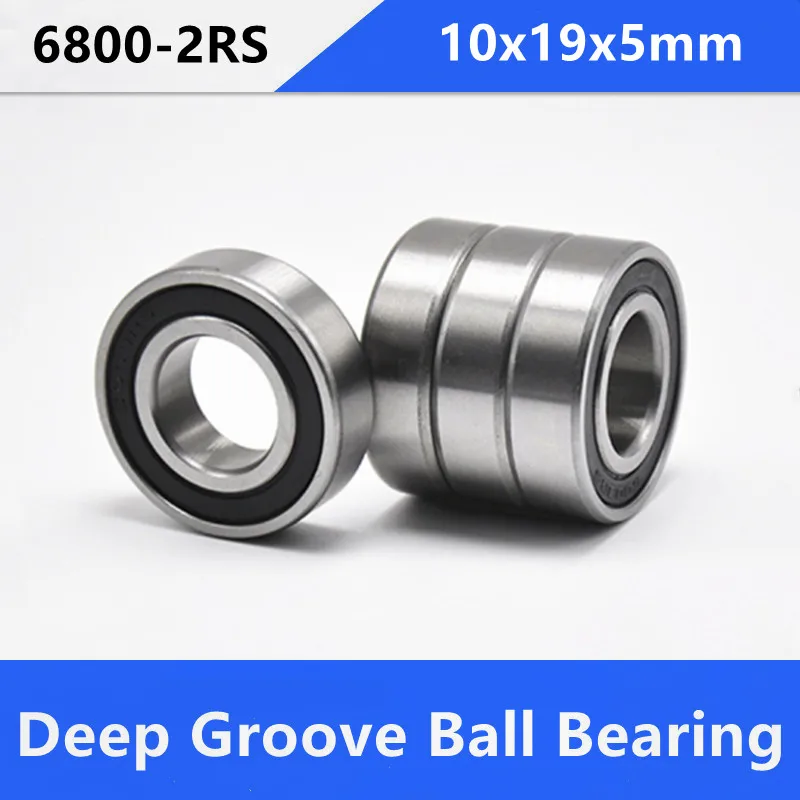 20/50/100pcs 6800-2RS rubber sealed thin wall deep groove ball bearings 6800RS 61800 2RS 10x19x5 mm