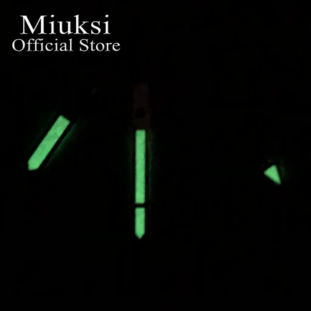 Miuksi silber grau uhr hände grün leuchtende fit NH35 NH36 ETA2824 2836 Miyota8205 8215 821A Mingzhu DG2813 3804 PT5000movement – Detail 6