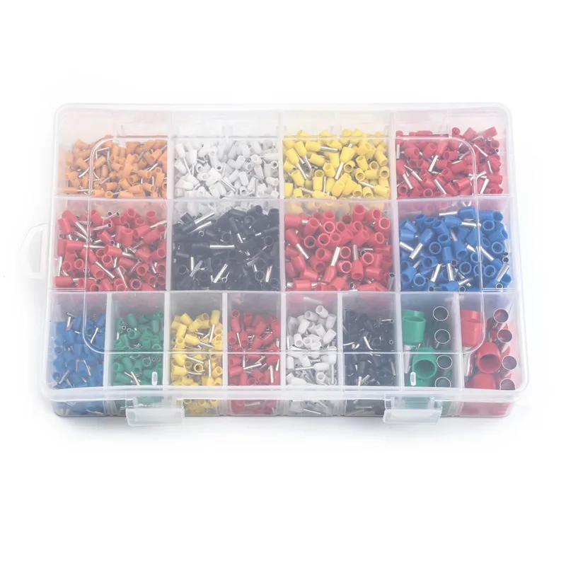 

2120Pcs/Set 22-5 AWG Mixed Assorted Electric Wire Crimp Connectors Insulated Cord Pin End Terminals Ferrules Kit With Box